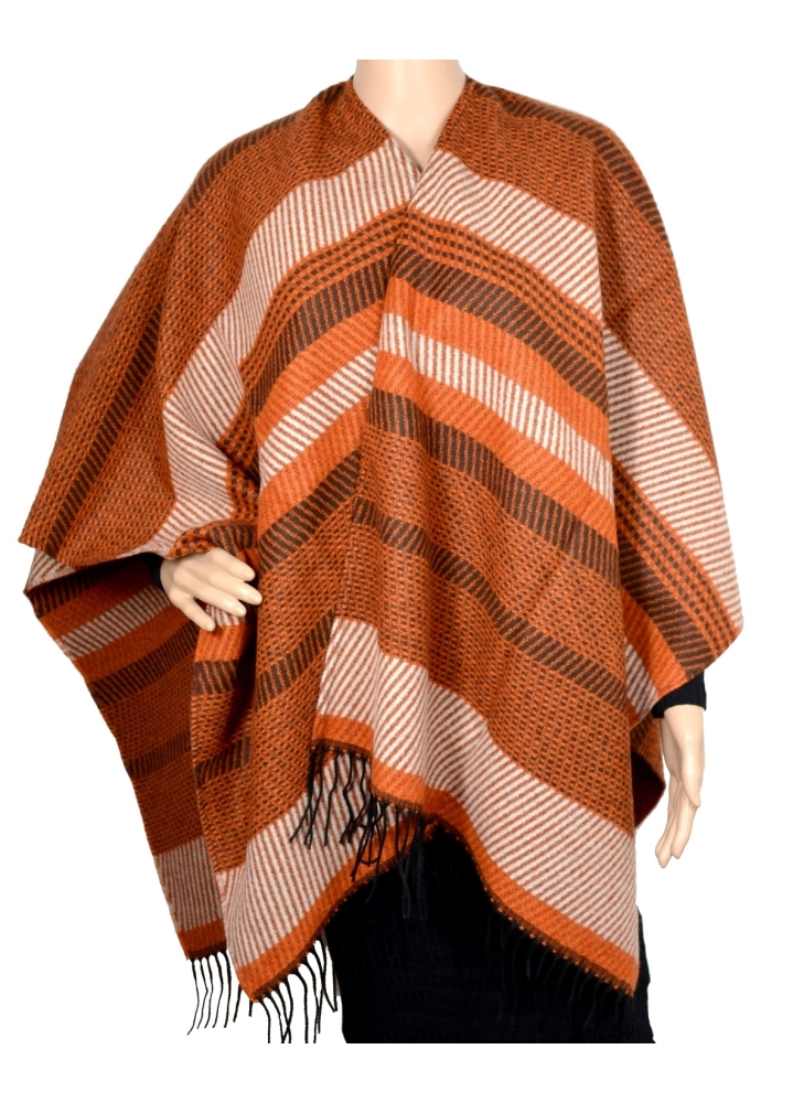 Poncho laine Argan orange