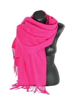 Châle en Laine uni Iris fuchsia
