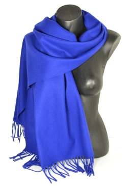 Châle en Laine uni bleu électrique