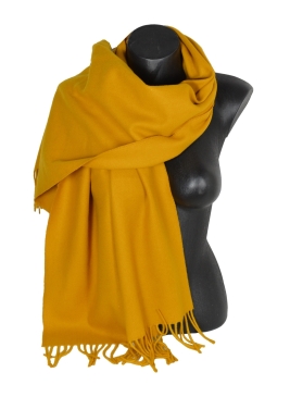 Châle en Laine uni moutarde