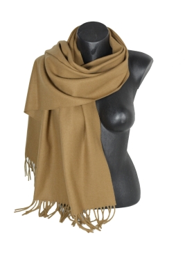 Châle en Laine uni taupe