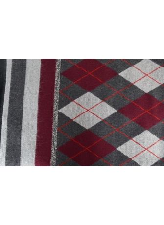 Châle Arlequin gris-bordeaux
