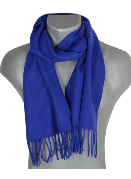 Echarpe en laine unie Zoé bleu électrique