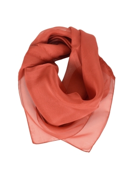 Carré en mousseline de soie brique