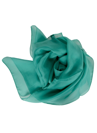 Grand carré en mousseline de soie vert