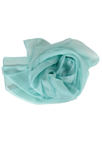 Grand carré en mousseline de soie aqua