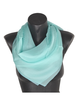 Grand carré en mousseline de soie aqua
