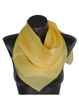 Grand carré en mousseline de soie jaune