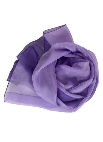 Foulard en soie bi-bandes violet et mauve