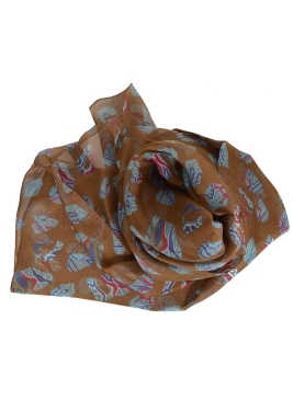 Foulard en soie Empreintes marron