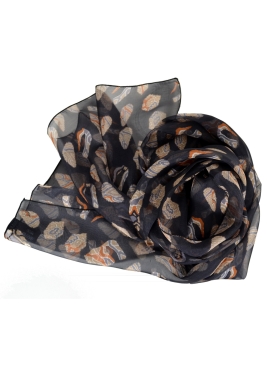 Foulard en soie Empreintes noir