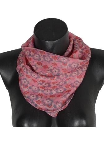 Carré en soie Flowers rose poudré