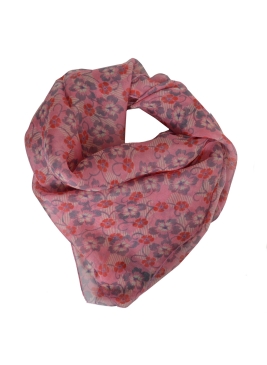 Carré en soie Flowers rose poudré