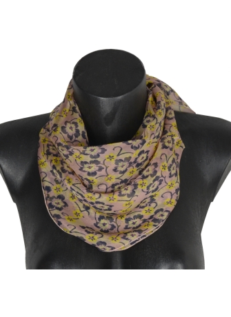 Carré en soie Flowers rose clair