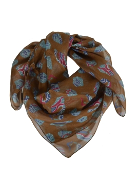 Carré en soie Emprunte marron