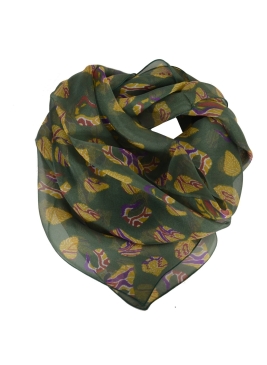 Carré en soie Emprunte vert