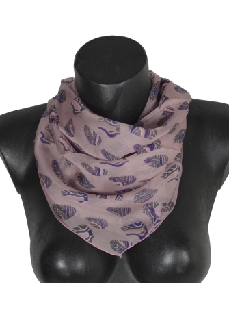 Carré en soie Emprunte rose