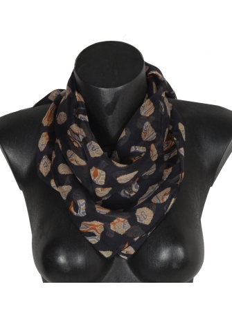 Carré en soie Emprunte noir