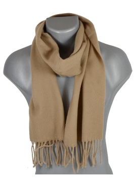 Echarpe en laine unie Zoé beige taupe
