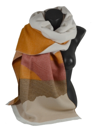 Châle acrylique-laine Ailleurs orange, beige