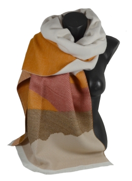 Châle acrylique-laine Ailleurs orange, beige