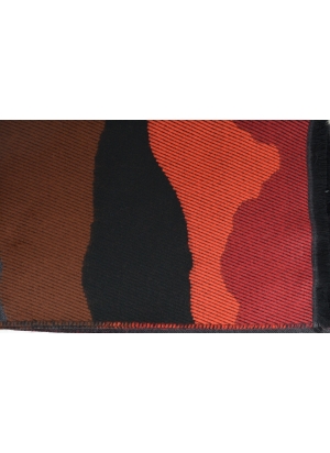 Châle acrylique-laine Ailleurs orange-marron
