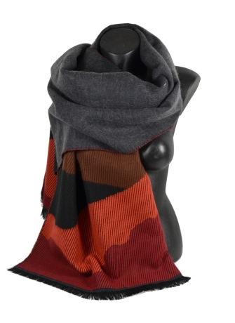 Châle acrylique-laine Ailleurs orange-marron