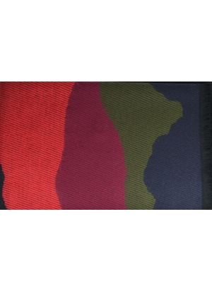Châle acrylique-laine Ailleurs bleu-rouge
