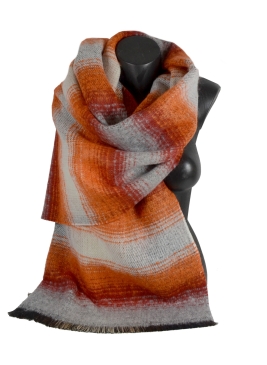 Châle acrylique mohair Onde orange