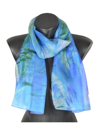 Foulard en soie Nymphéas reflets de Monet