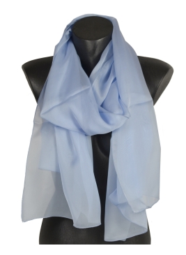 Foulard 65x180 en soie bleu ciel