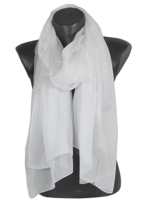 Foulard 65x180 en soie blanc
