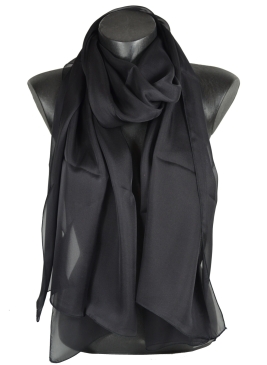 Foulard 65x180 en soie noir