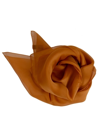 Grand carré en mousseline de soie orange foncé