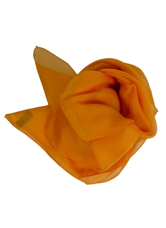 Grand carré en mousseline de soie orange melon