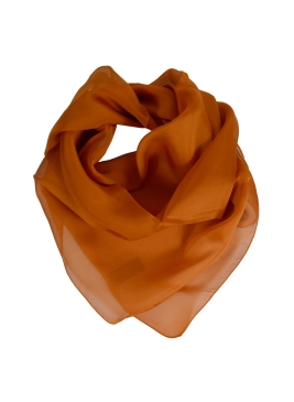 Carré en mousseline de soie orange foncé