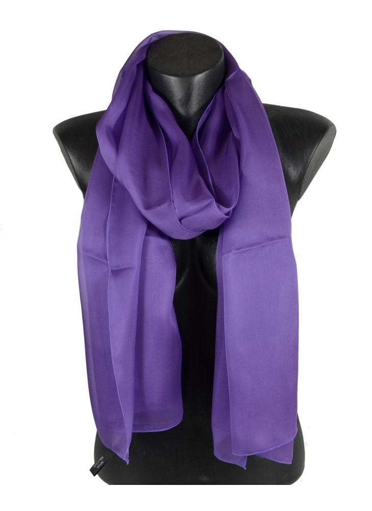 Foulard 65x180 en soie violet