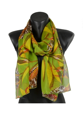 Foulard en soie Belle fleur vert