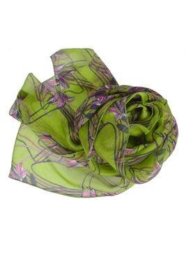Foulard en soie Ondulation Lys vert