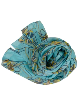 Foulard en soie Ondulation Lys ciel