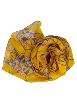 Foulard en soie Ondulation Lys jaune