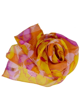 Foulard en soie Pivoine jaune