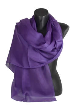 Etole en mousseline de soie violette