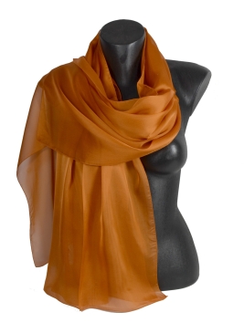 Etole en mousseline de soie orange foncé