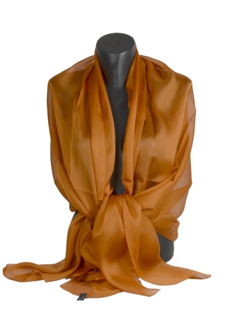 Etole en mousseline de soie orange foncé