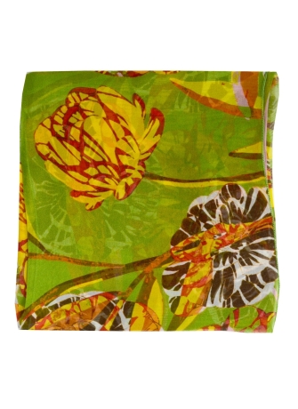 Carré en soie Belle fleur vert