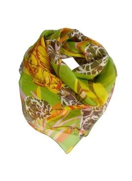 Carré en soie Belle fleur vert
