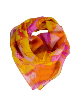 Carré en soie Pivoine jaune