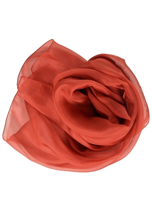 Foulard 40x160 en soie orange brique