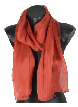 Foulard 40x160 en soie orange brique